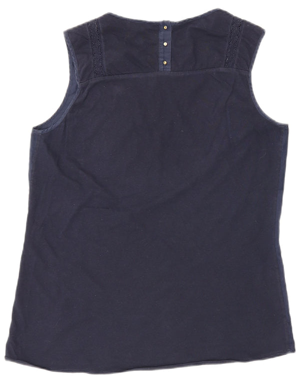Massimo Dutti Dame Vest Top UK 12 Medium Navy Blue