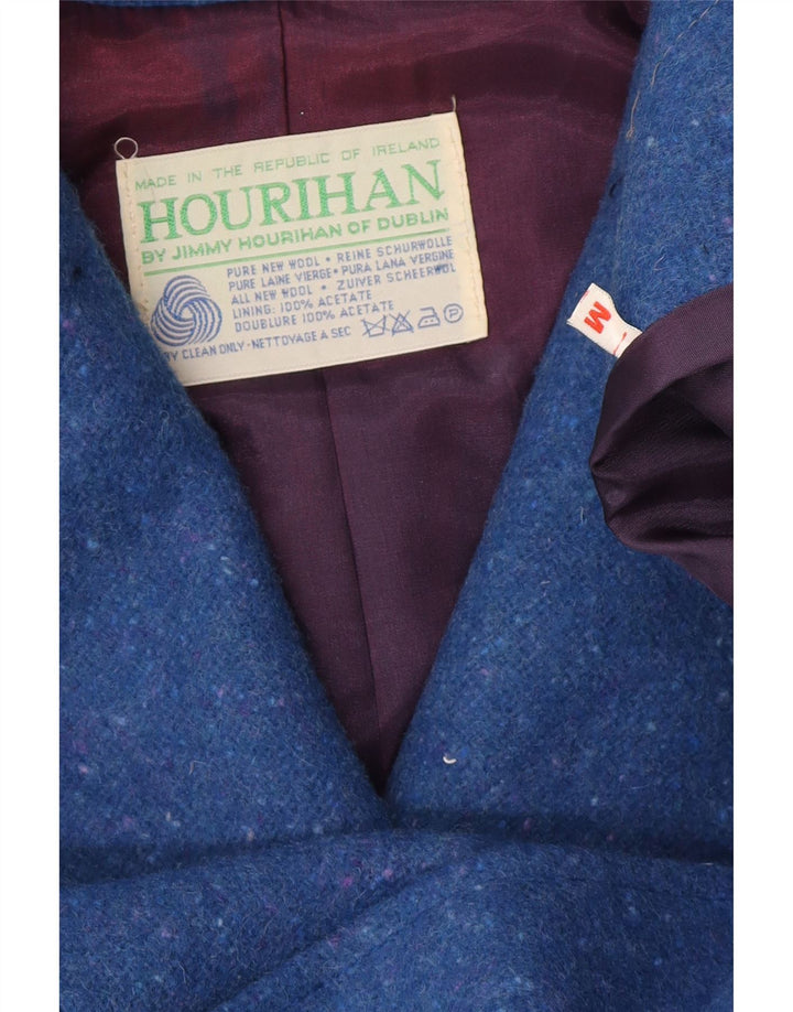 Jimmy Hourihan Womens Cape Coat UK 14 Medium Blue Flecked New Wool