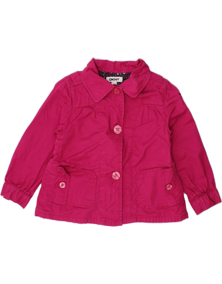 DKNY Baby Girls Overcoat 18-24 Months Pink Cotton Vintage Dkny and Second-Hand Dkny from Messina Hembry 