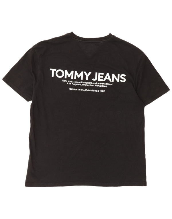 Tommy Hilfiger Mens Graphic T-Shirt Top Large Black Cotton