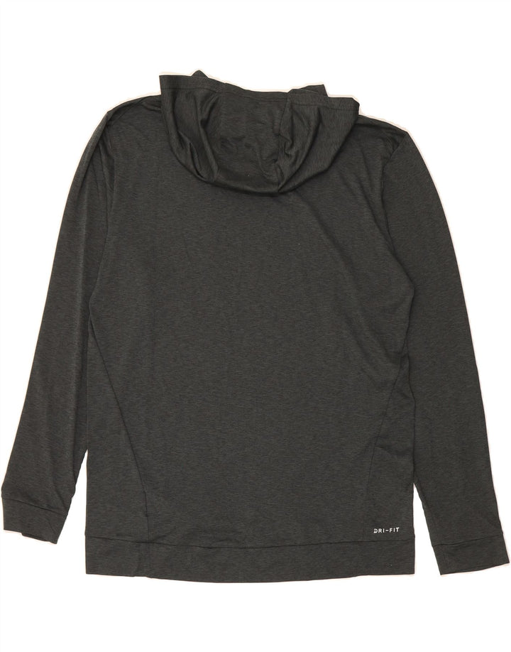 NIKE Mens Dri Fit Hoodie Jumper Large Grey Polyester Vintage Nike and Second-Hand Nike from Messina Hembry 