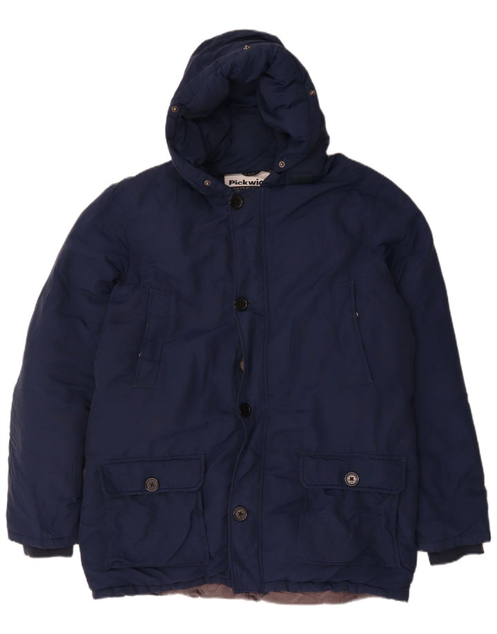 Pickwick Herre hættepolstret jakke UK 42 XL marineblå polyester