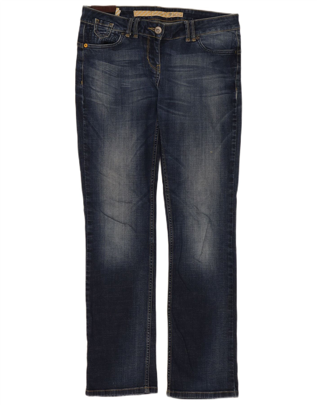Fat Face Womens Regular Straight Jeans UK 12 Medium W34 L32 Blue Cotton