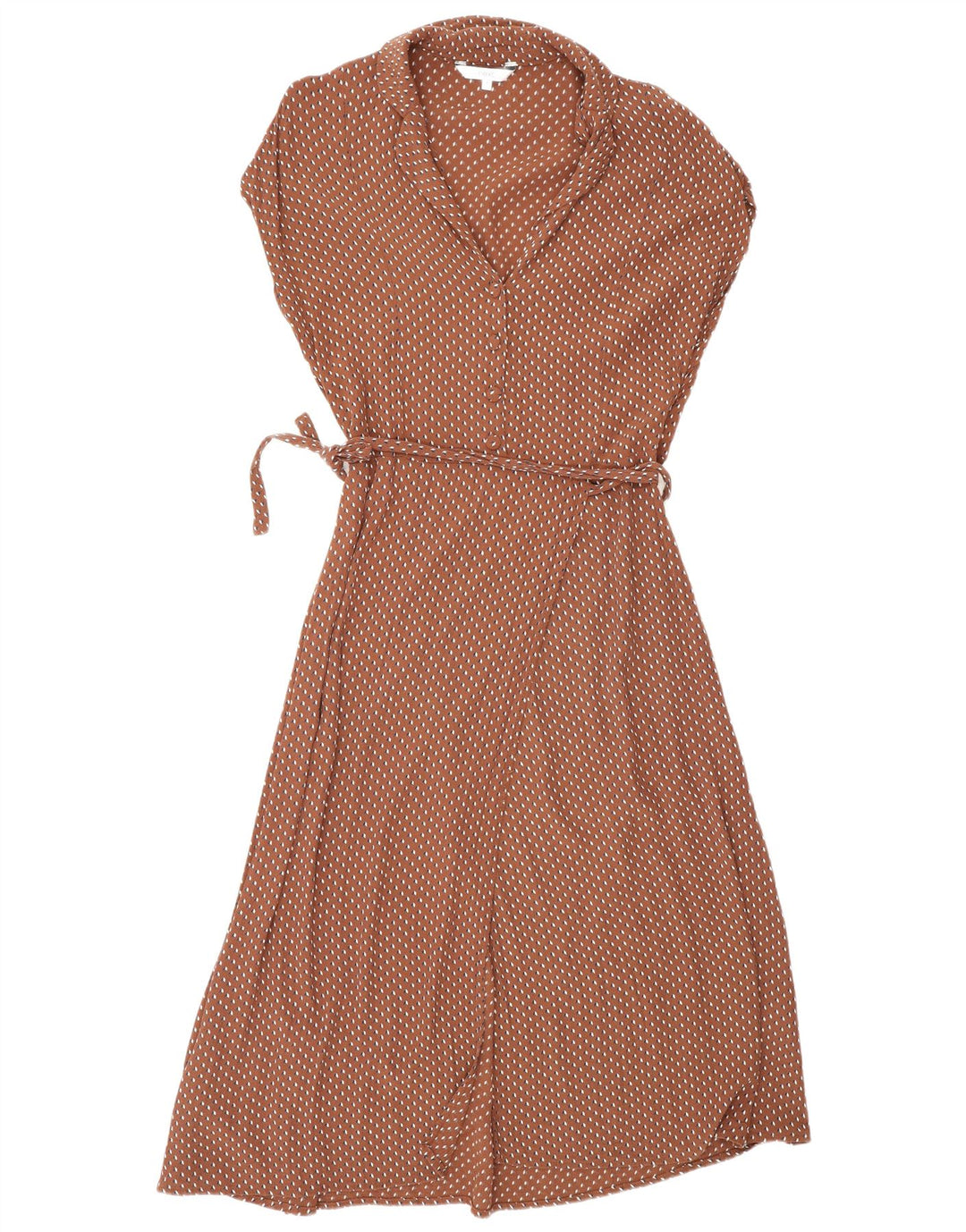 Next Womens Wrap Maxi Dress UK 14 Medium Brown Geometric Viscose