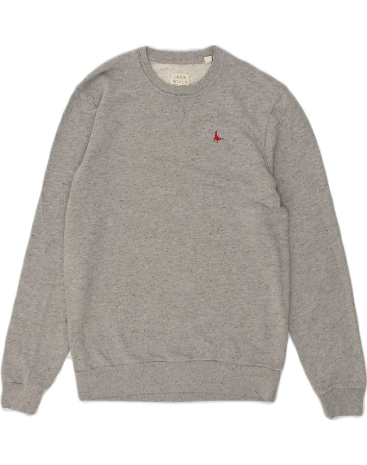 JACK WILLS Mens Sweatshirt Jumper Small Grey Flecked Cotton | Vintage Jack Wills | Thrift | Second-Hand Jack Wills | Used Clothing | Messina Hembry 