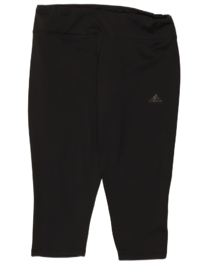 Adidas Womens Climalite Capri Leggings UK 16/18 Large Black Polyester