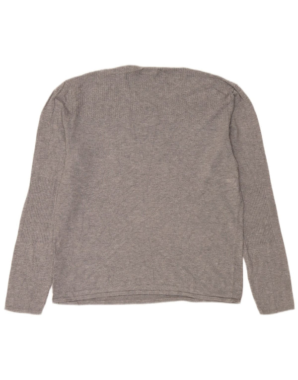 Zara Mens Crew Neck Jumper pulóver XL szürke viszkóz