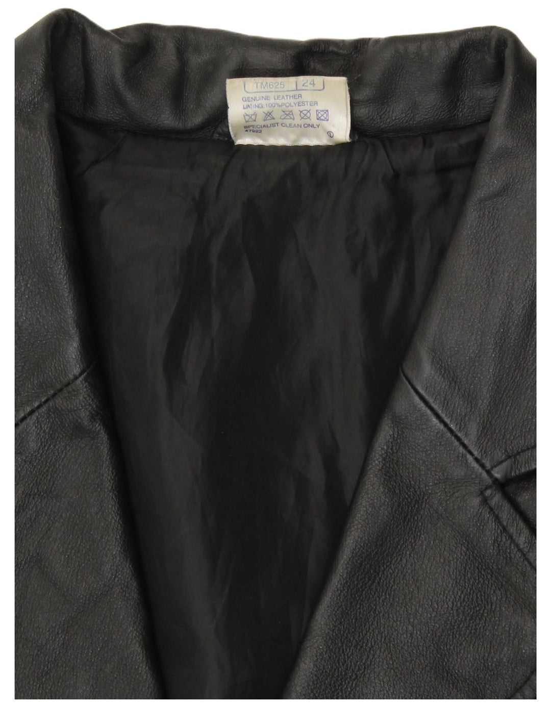 Agenda Womens 3 Button Leather Blazer Jacket UK 24 4XL Black Leather