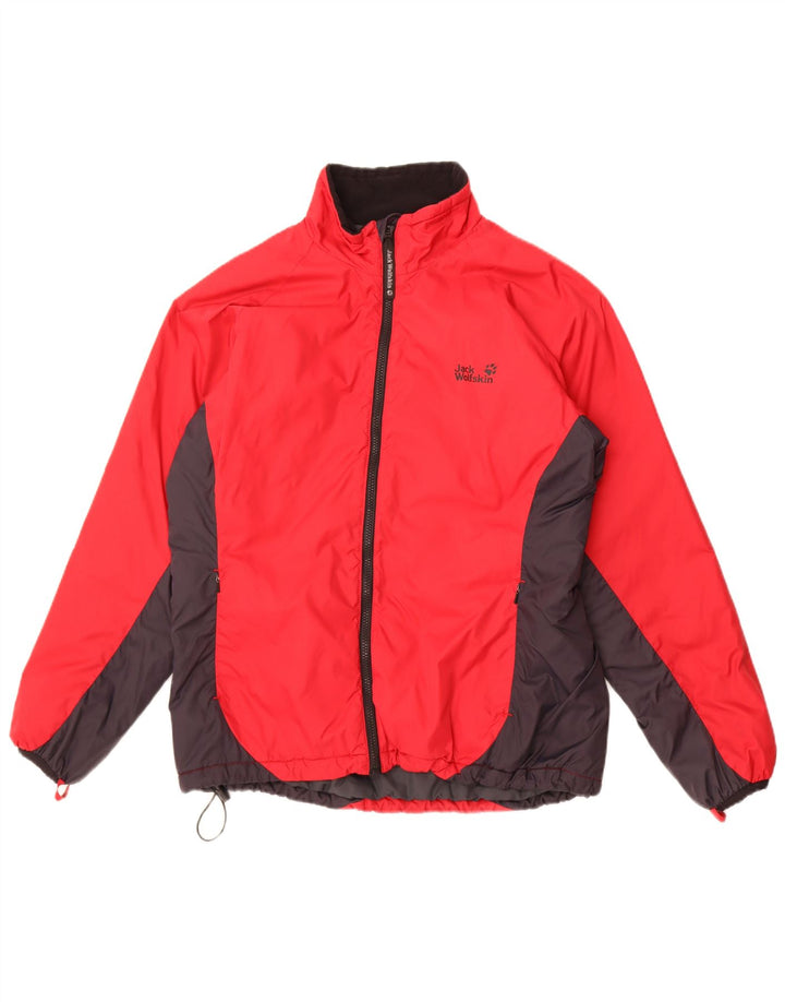 Jack Wolfskin Womens Windbreaker Jacket UK 14/16 Large Red Colourblock