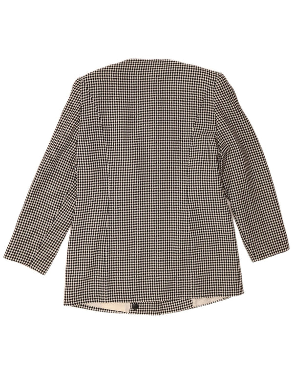 Vintage Mujer 7 botones Blazer Chaqueta IT 44 Medio Negro Manchado Poliéster