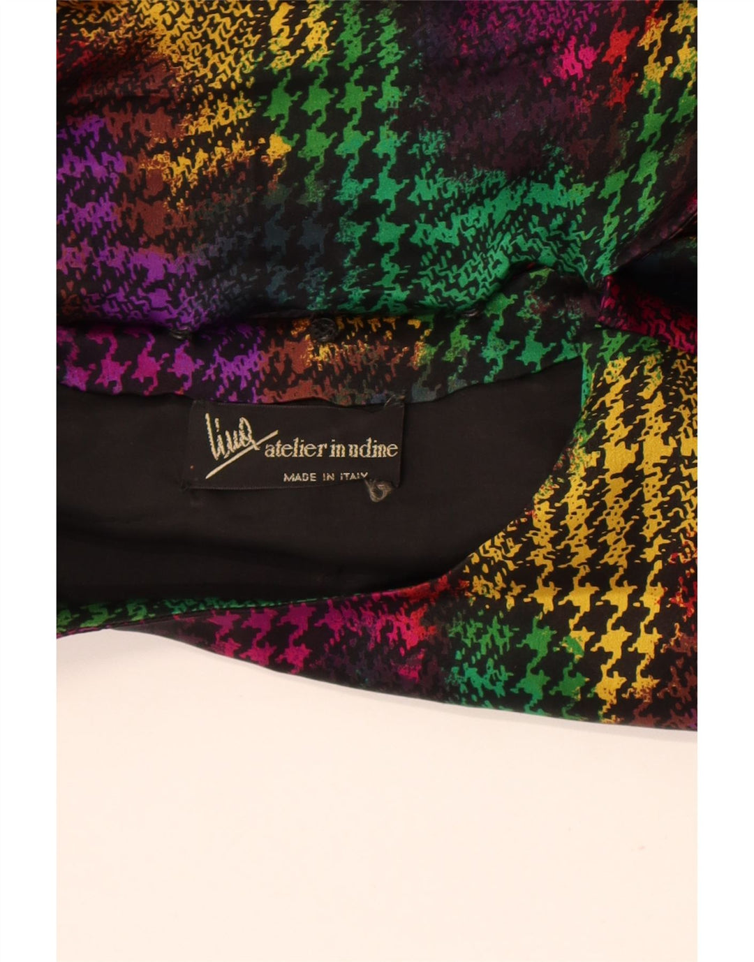 Vintage Womens Long Sleeve Blouse Top UK 18 XL Multicoloured Houndstooth