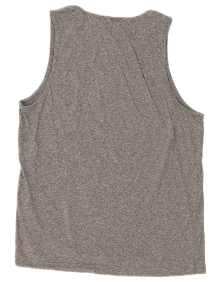 Puma Mens Graphic Vest Top Grande Algodão Cinza