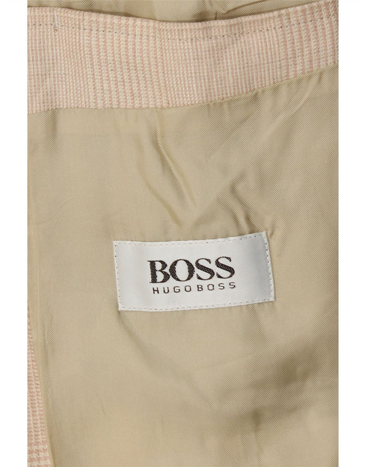 HUGO BOSS Herre 2-knaps blazerjakke EU 56 3XL Beige ternet hør