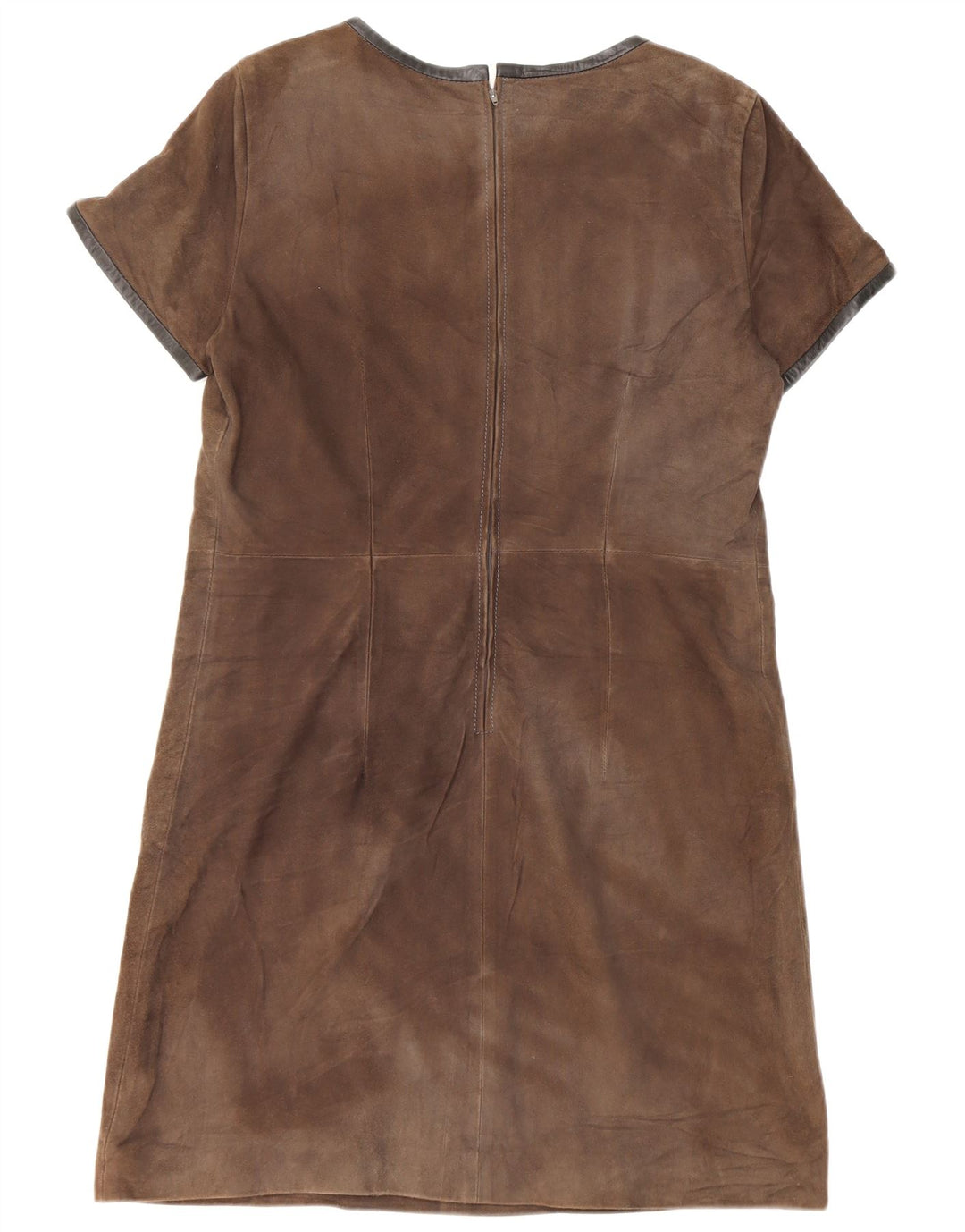 Vintage Damen Wildleder-Etuikleid IT 44 Mittelbraun