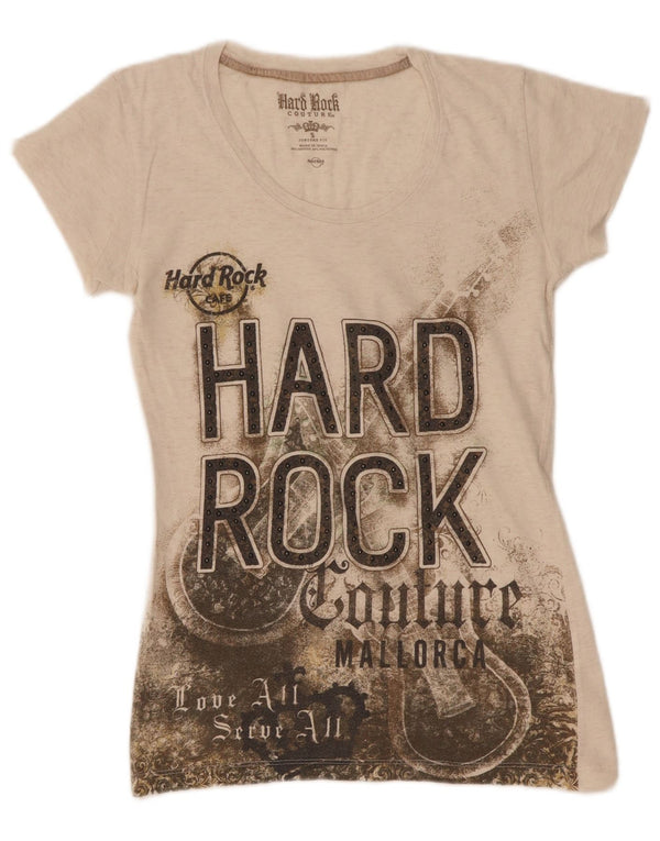 Hard Rock Cafe Girls Grafisk T-Shirt Top 13-14 år Small Off White