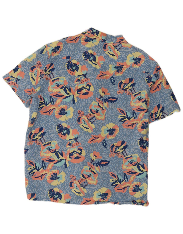 Camisa masculina Nautica de manga curta Classic Fit XL azul floral