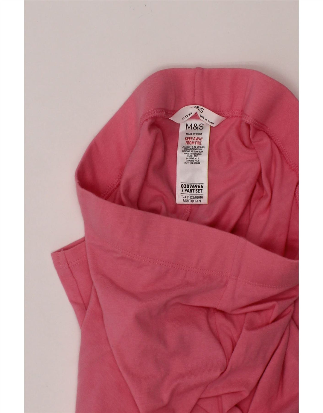 MARKS & SPENCER Girls Leggings 11-12 Years Pink Cotton Vintage Marks & Spencer and Second-Hand Marks & Spencer from Messina Hembry 