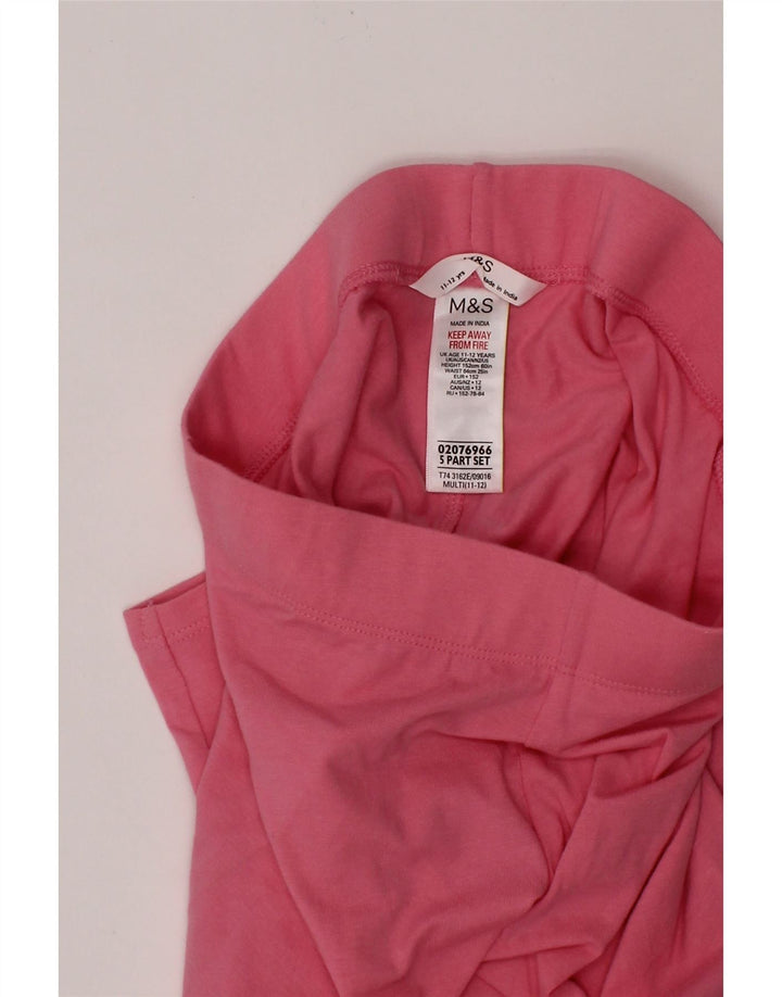 MARKS & SPENCER Girls Leggings 11-12 Years Pink Cotton Vintage Marks & Spencer and Second-Hand Marks & Spencer from Messina Hembry 