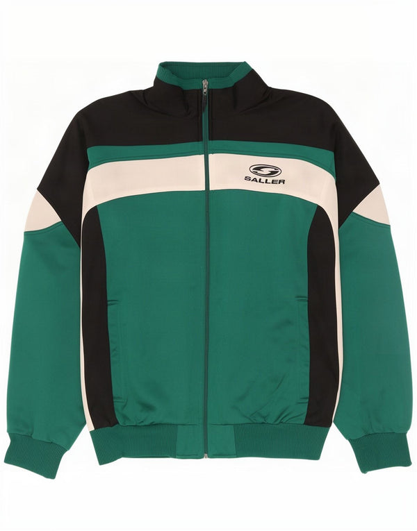 Saller Mens Graphic tréningruha felső kabát nagy zöld Colourblock poliészter