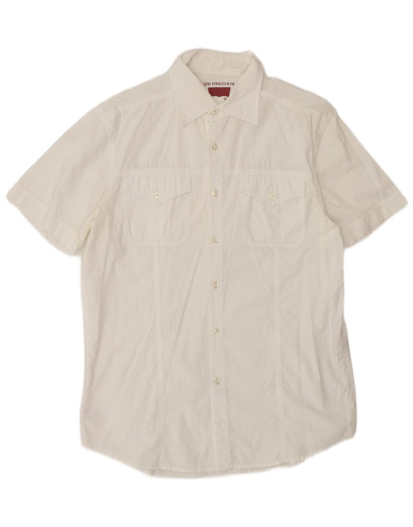 Levi's Mens Short Sleeve Shirt Large White Cotton
