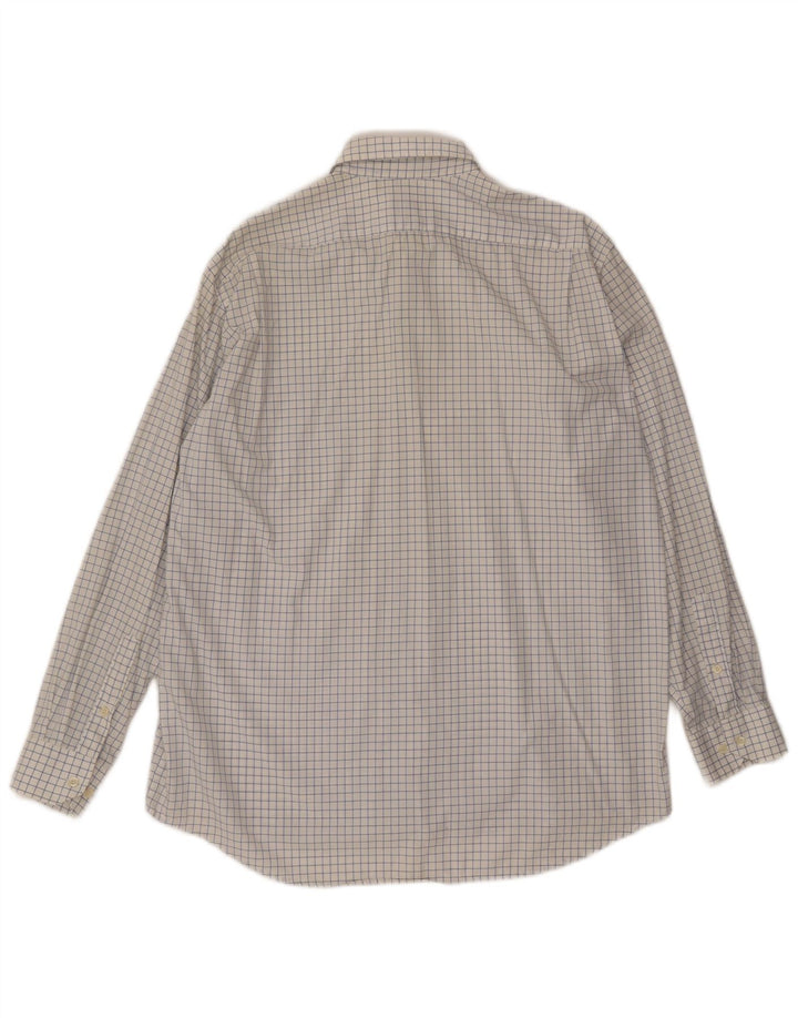 LACOSTE Mens Shirt Size 41 Large White Check Cotton