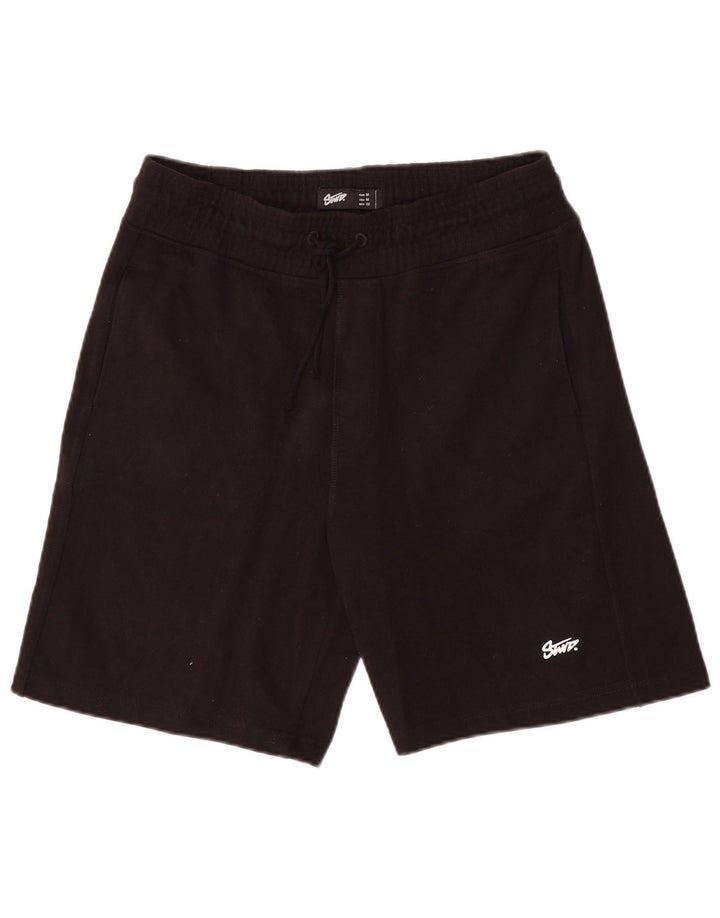 Pull & Bear Mens Sport Shorts Medium  Black Cotton