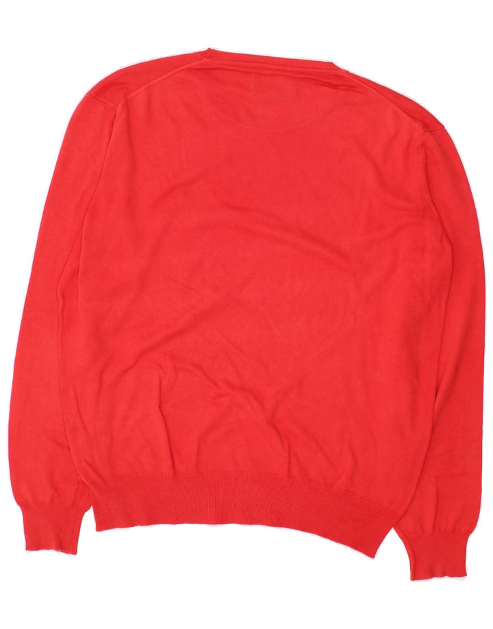 MARLBORO CLASSICS Mens Crew Neck Jumper Sweater Large Red Cotton Vintage Marlboro Classics and Second-Hand Marlboro Classics from Messina Hembry 