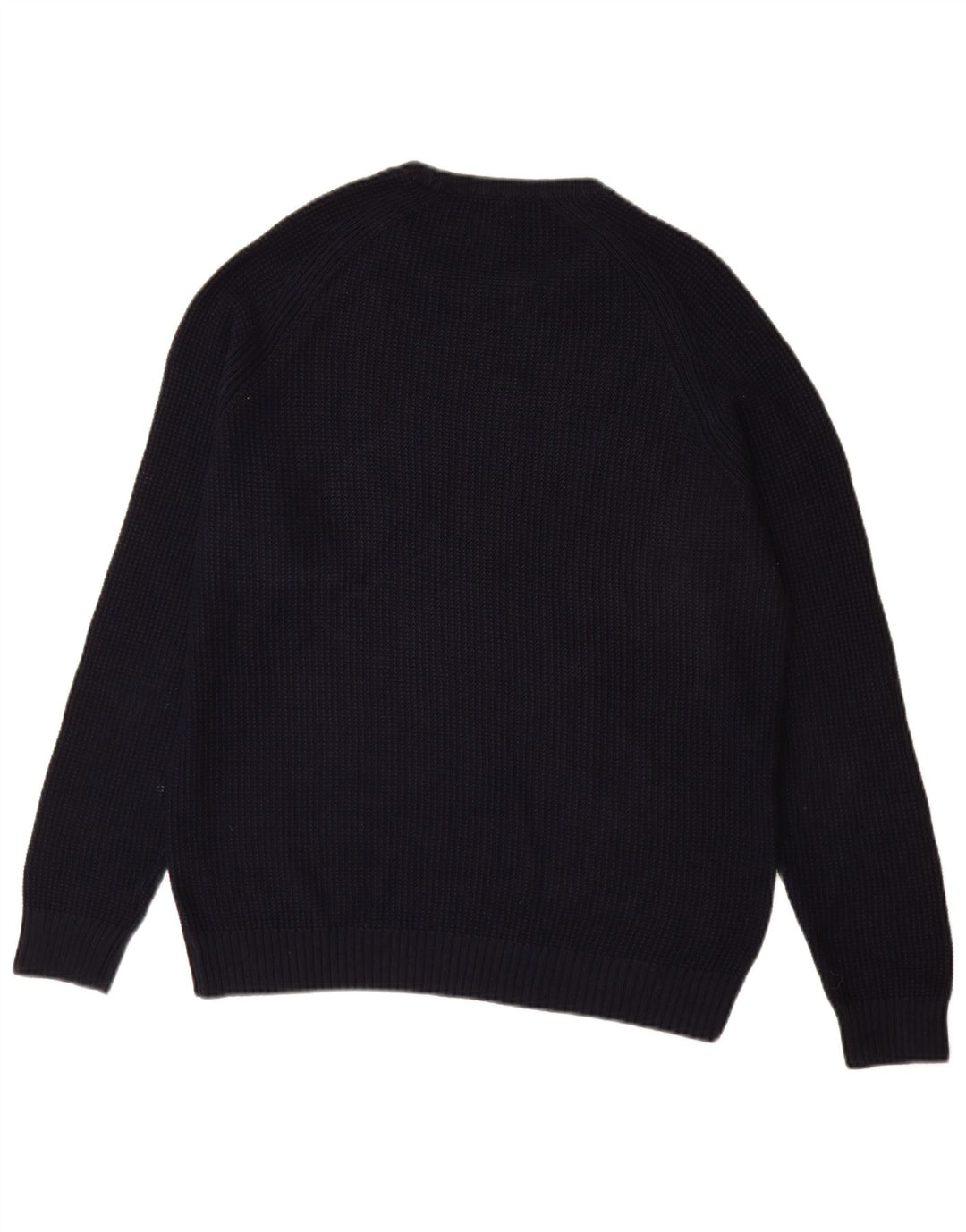 Zara Mens Crew Neck Jumper Sweater Large Navy Blue Cotton