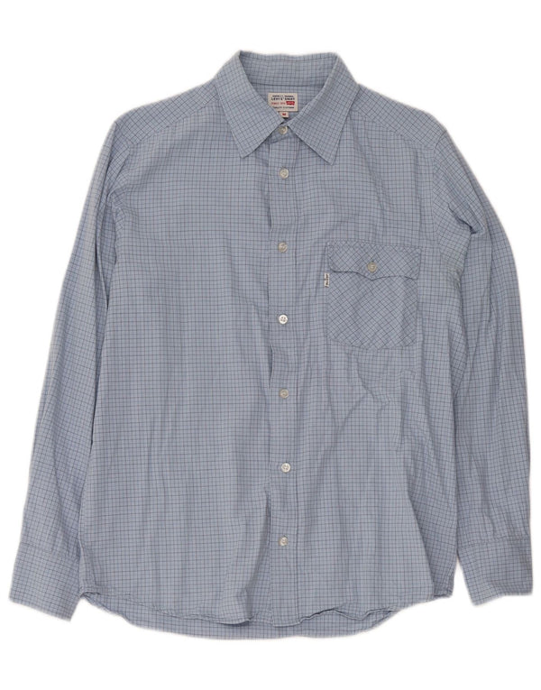 Levi's Mens Shirt Medium Blue Check Cotton