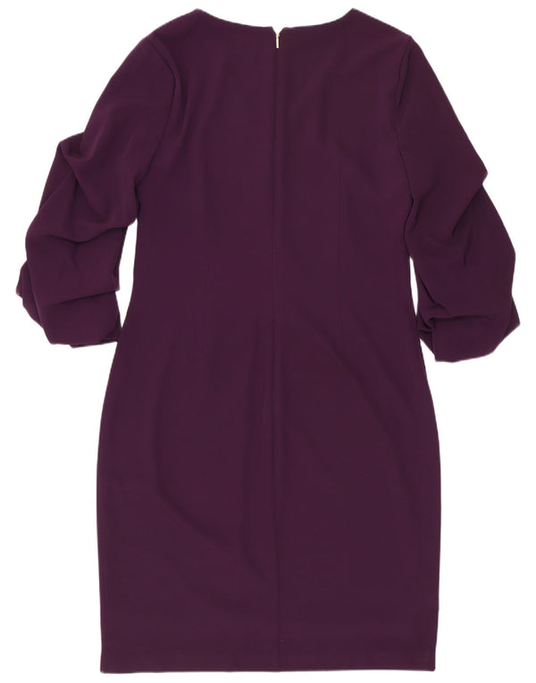 Dkny Dame 3/4 Ærmet Skede Kjole US 6 Medium Lilla