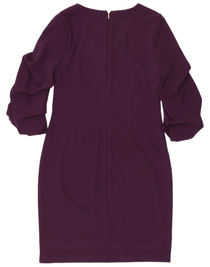 Dkny Dame 3/4 Ærmet Skede Kjole US 6 Medium Lilla