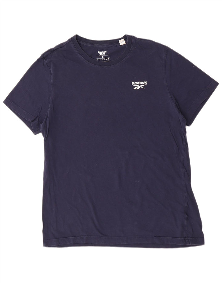 Reebok Herre T-Shirt Top Stor Marineblå Bomuld