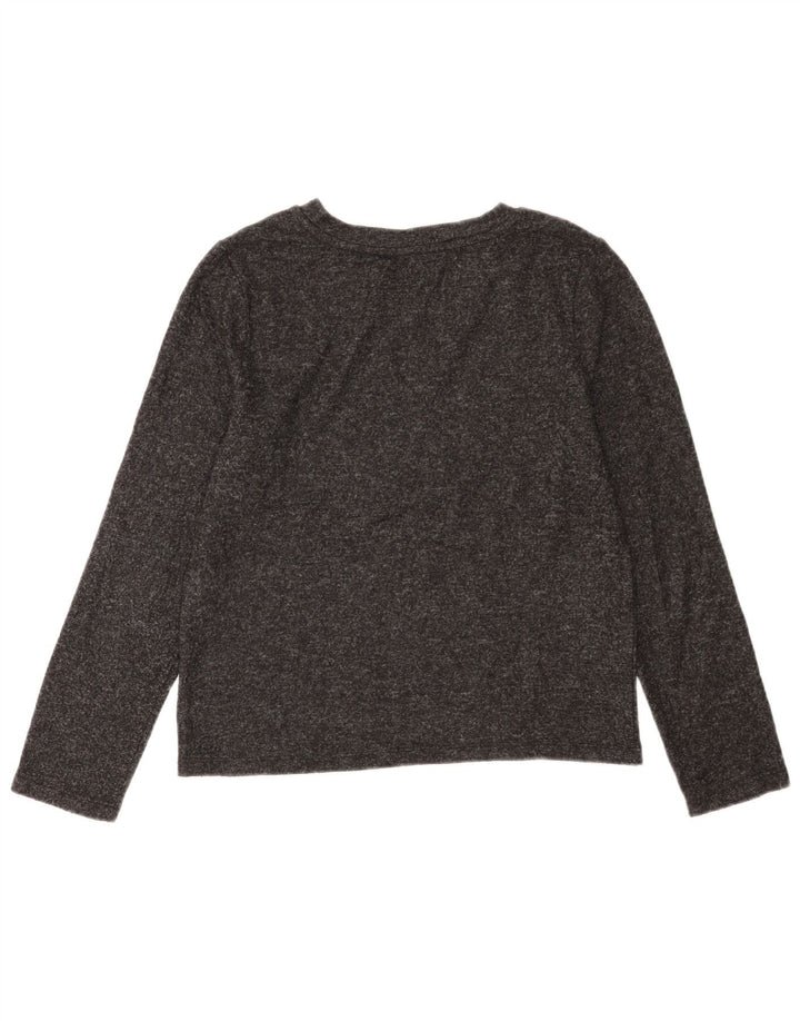 Marks & Spencer Womens Top Long Sleeve UK 12 Medium Grey Polyester
