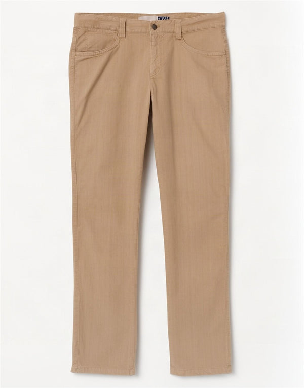 Trussardi Mens Straight Casual Trousers IT 52 W36 L34 Beige Linen