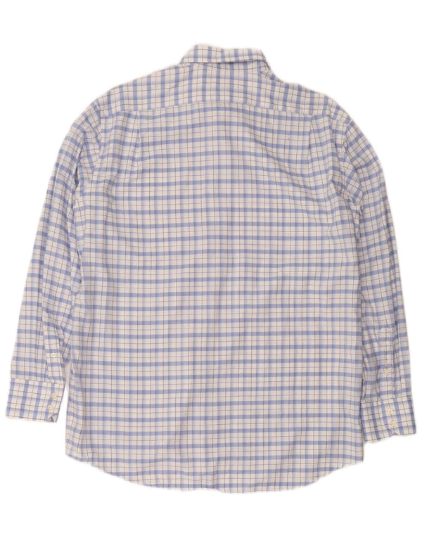 Camisa masculina Lacoste tamanho 44 XL algodão xadrez azul