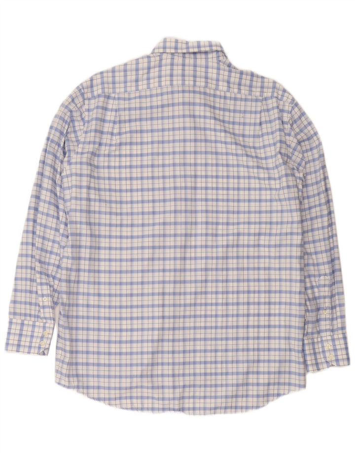 Camisa masculina Lacoste tamanho 44 XL algodão xadrez azul