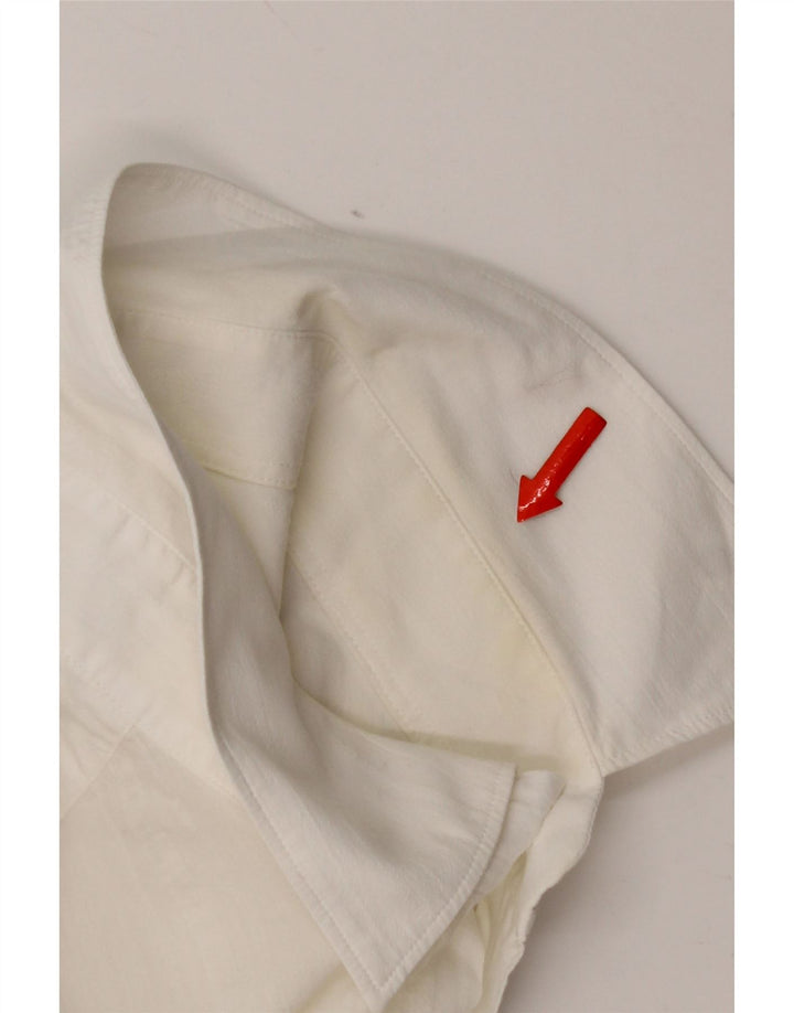 Lacoste Herren-Kurzarmhemd, Größe 41, große weiße Baumwolle