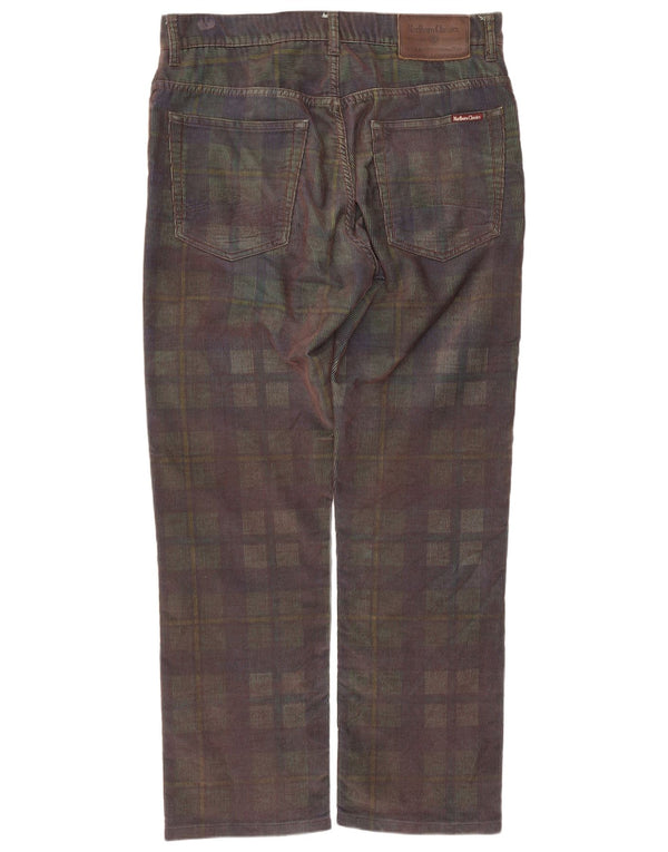 Pantaloni di velluto a coste da uomo Marlboro Classics W34 L29 a quadri multicolore