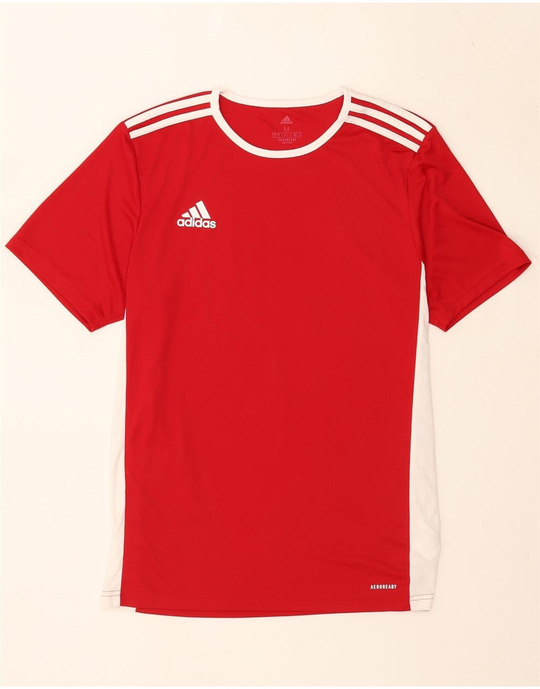 Adidas Herre Aeroready T-Shirt Top Medium Rød Colourblock Polyester