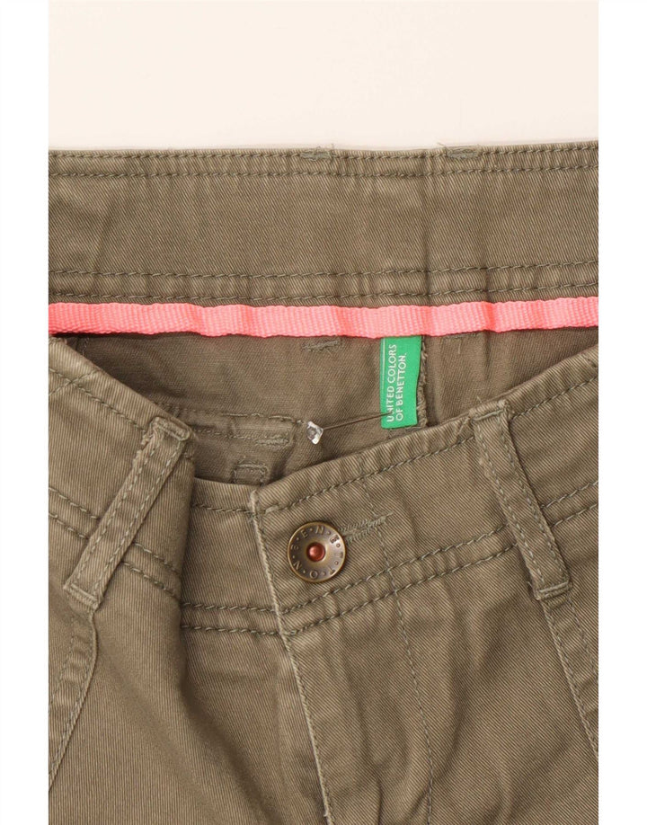 Calça jeans feminina Benetton W28 algodão cáqui médio