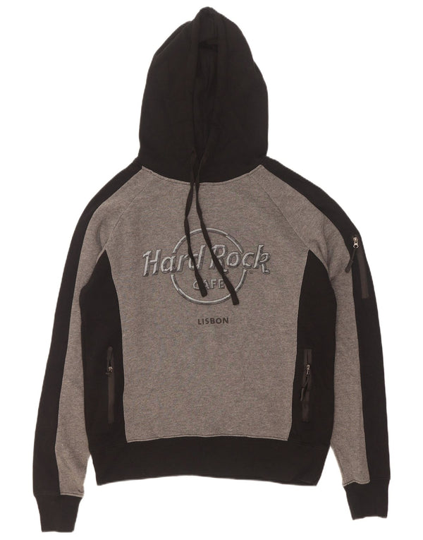 Jersey con capucha y estampado gráfico de Lisboa para hombre de Hard Rock Cafe en bloques de color gris pequeño