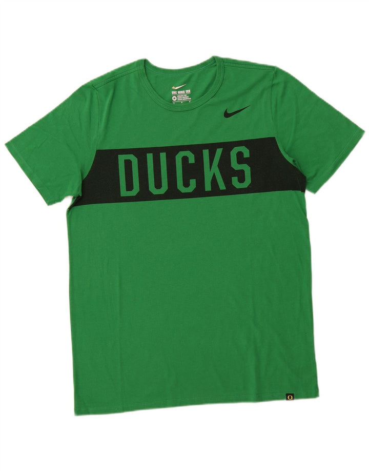 NIKE Mens Oregon Ducks Graphic T-Shirt Top Medium Green Colourblock