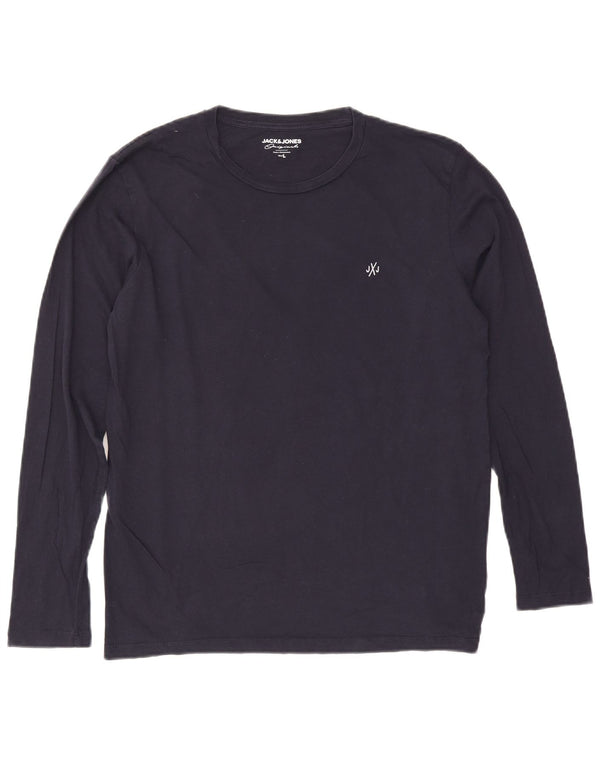 Jack & Jones Haut à manches longues pour homme en coton bleu marine Large