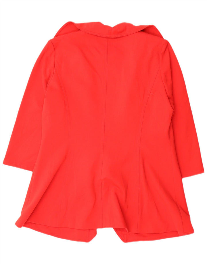 Calvin Klein Veste blazer ouverte à manches 3/4 pour femme US 8 Rouge moyen Polyester