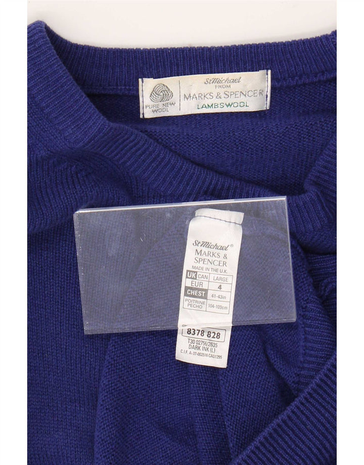 Marks & Spencer Mens St. Michael Boat Neck Jumper Sweater Large Blue