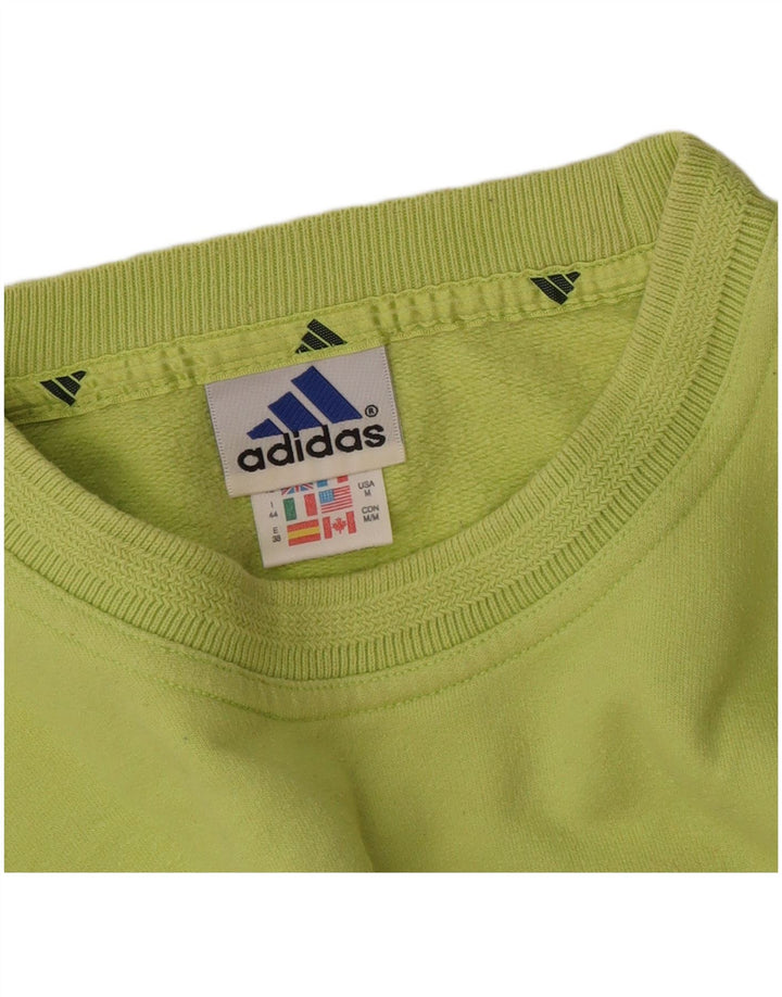Adidas Womens Sweatshirt Jumper UK 12 Medium  Green Cotton