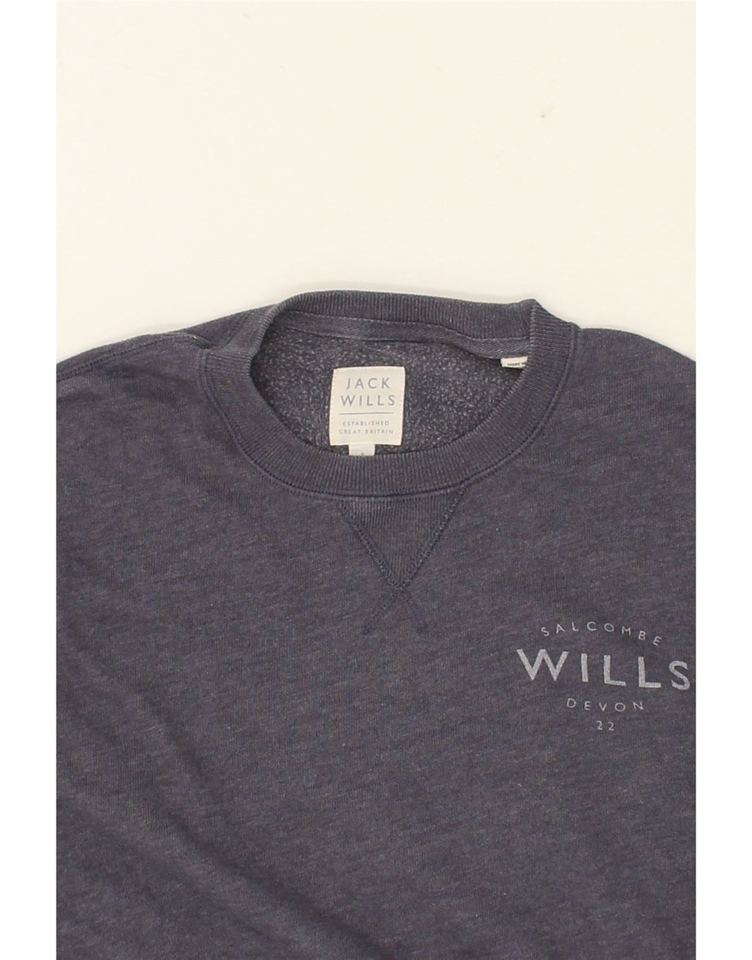 JACK WILLS Mens Sweatshirt Jumper Small Navy Blue Cotton Vintage Jack Wills and Second-Hand Jack Wills from Messina Hembry 