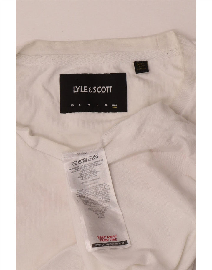 Lyle & Scott Mens Graphic T-Shirt Top 2XL White Cotton