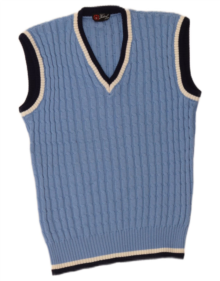 Vintage herrevest tanktop lille blå stribet klassisk