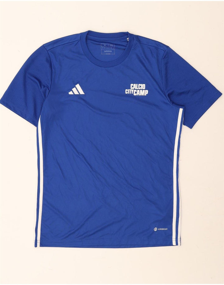 Adidas Mens Aeroready Slim Fit Graphic T-Shirt Top Medium Blue Polyester